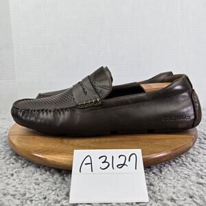 Cole Haan Grand Laser Dark Brown Perforated Leather Driving Moc Loafer Mens 11.5